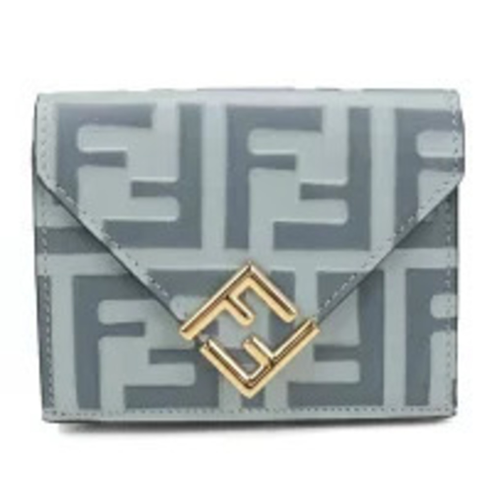 Fendi Tri fold Wallet Compact FF Diamond Blue